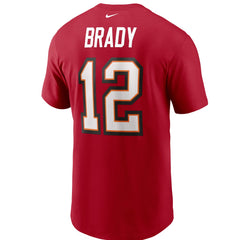 Tom Brady Tampa Bay Buccaneers Name & Number T-Shirt Red