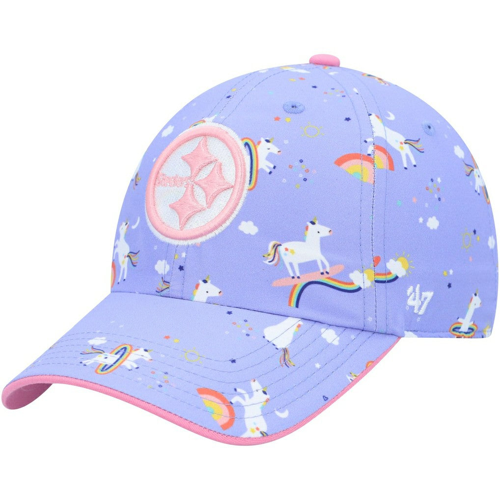 Pittsburgh Steelers '47 Girls Preschool Unicorn Clean Up Adjustable Hat Purple