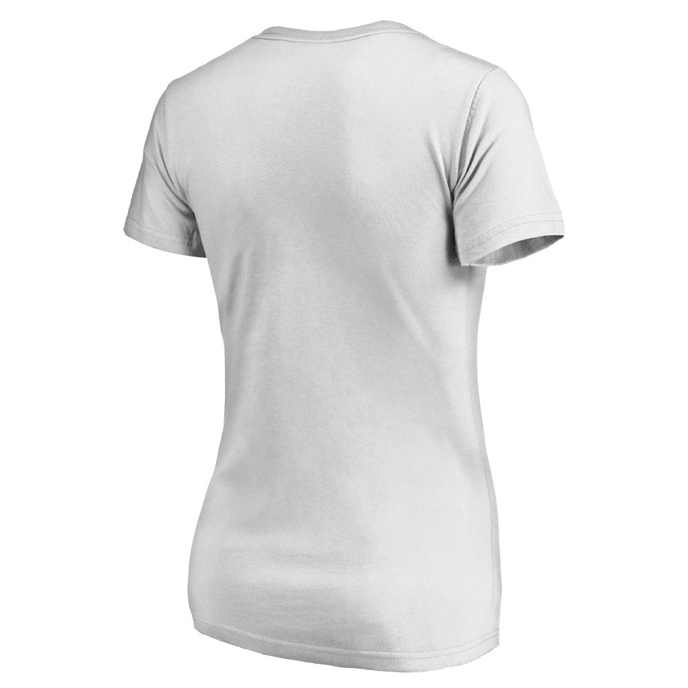 Los Angeles Angels Women's Floral Arched Logo V-Neck T-Shirt - White T-shirts