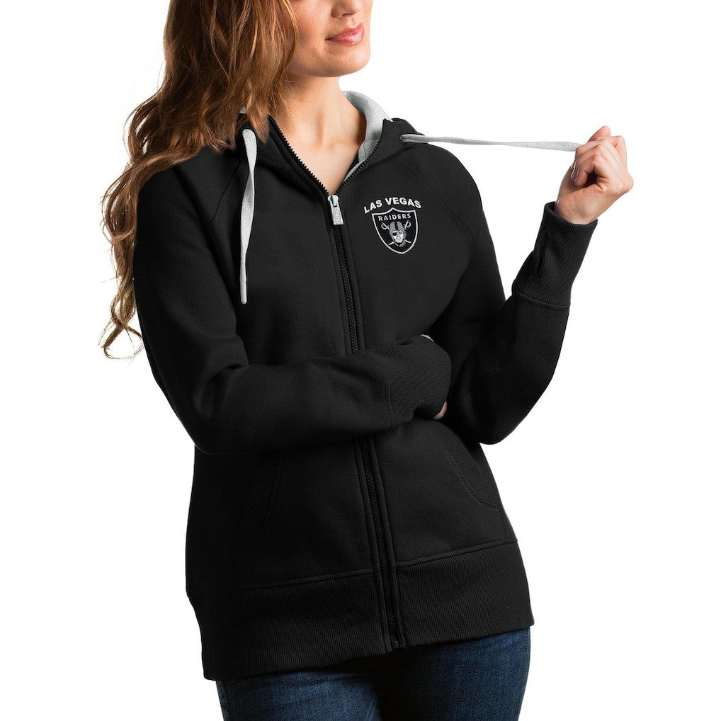 Las Vegas Raiders Antigua Women's Team Victory Full-Zip Hoodie Black