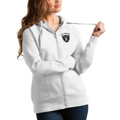Las Vegas Raiders Antigua Women's Victory Full-Zip Hoodie White