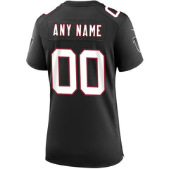 Atlanta Falcons Women's Throwback Custom Game Jersey Black
