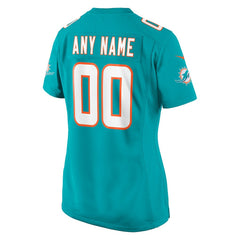 Miami Dolphins Women's Custom Game Jersey Aqua