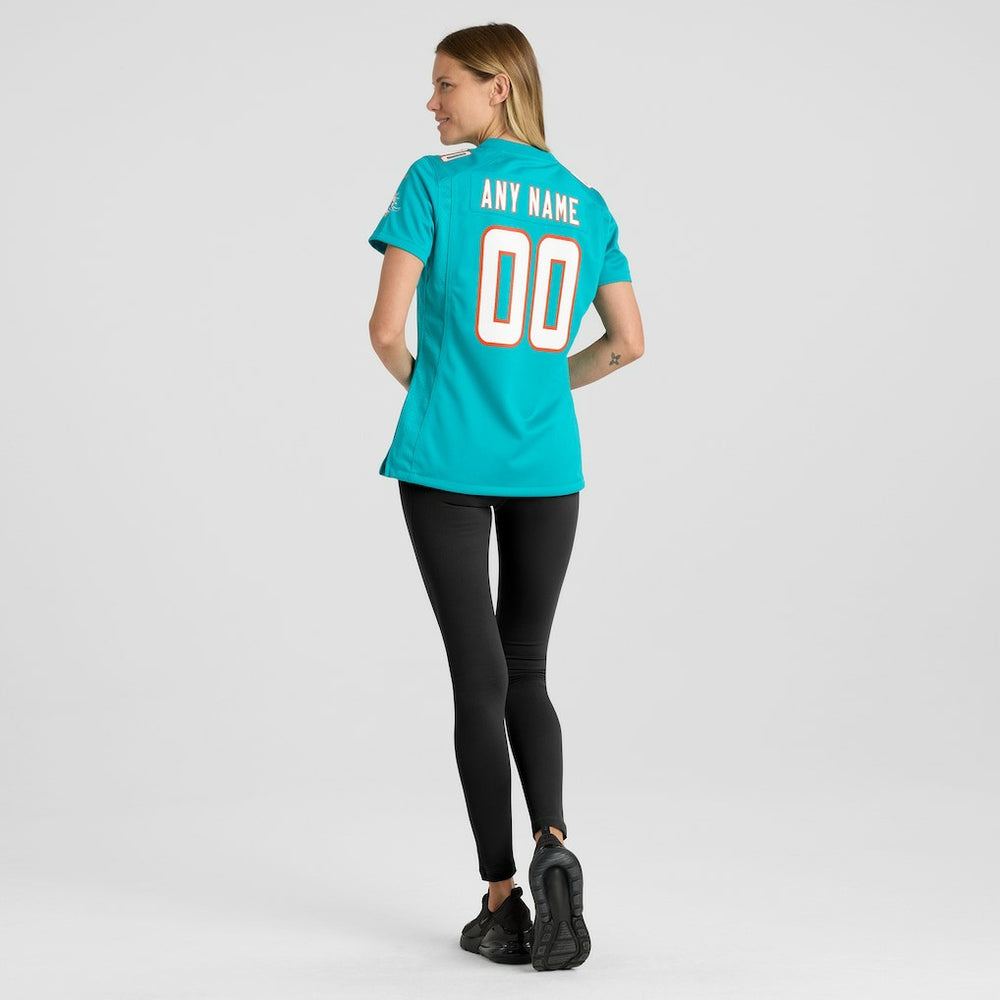 Miami Dolphins Women's Custom Game Jersey Aqua