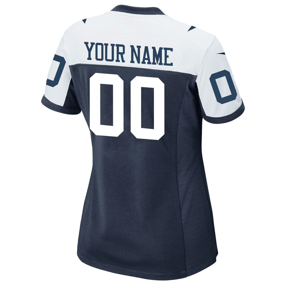 Dallas Cowboys Women's Alternate Custom Game Jersey Navy