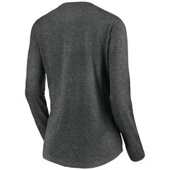 Tampa Bay Buccaneers Women's Primary Logo Long Sleeve V-Neck T-Shirt Heather Gray