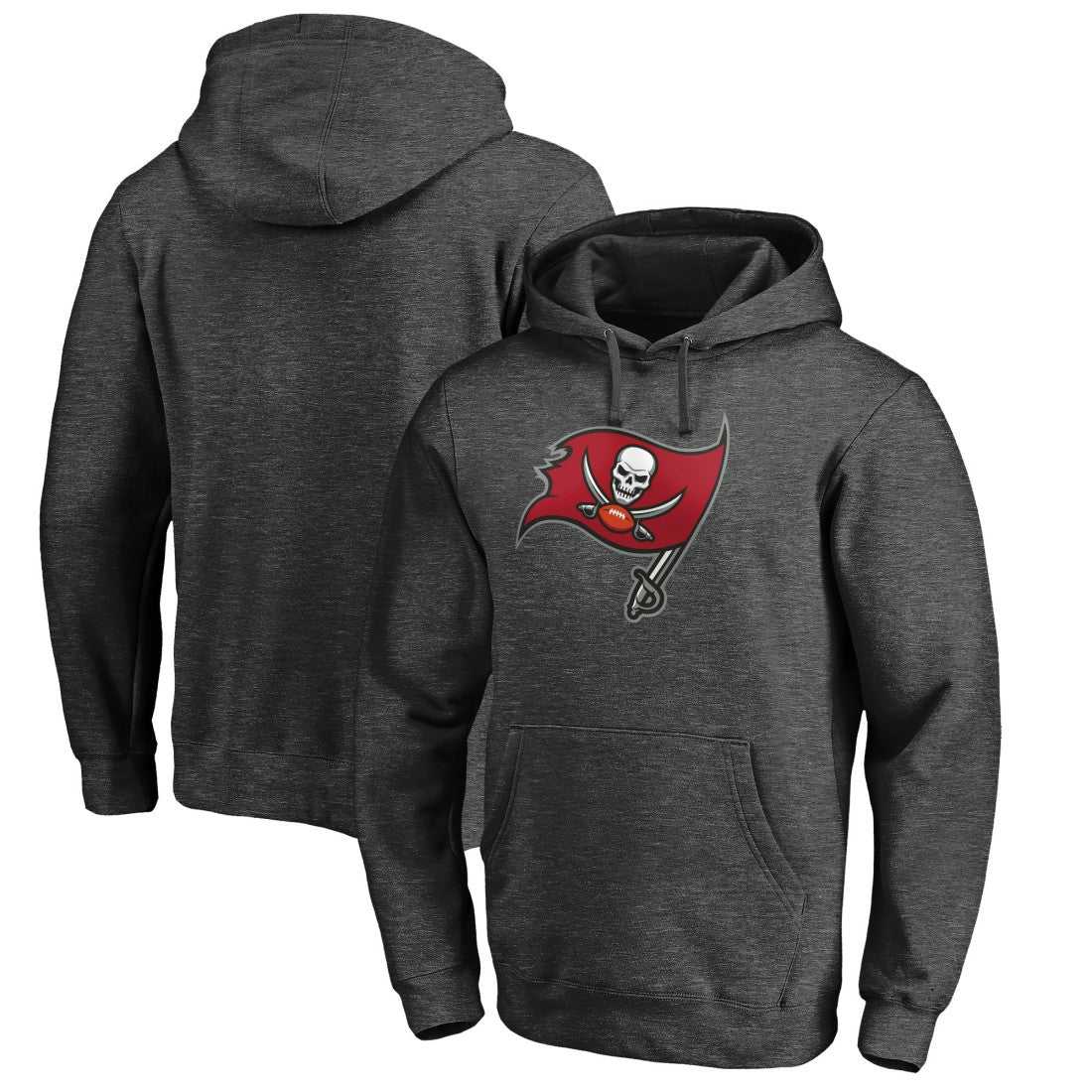 Tampa Bay Buccaneers Primary Logo Pullover Hoodie Heather Charcoal