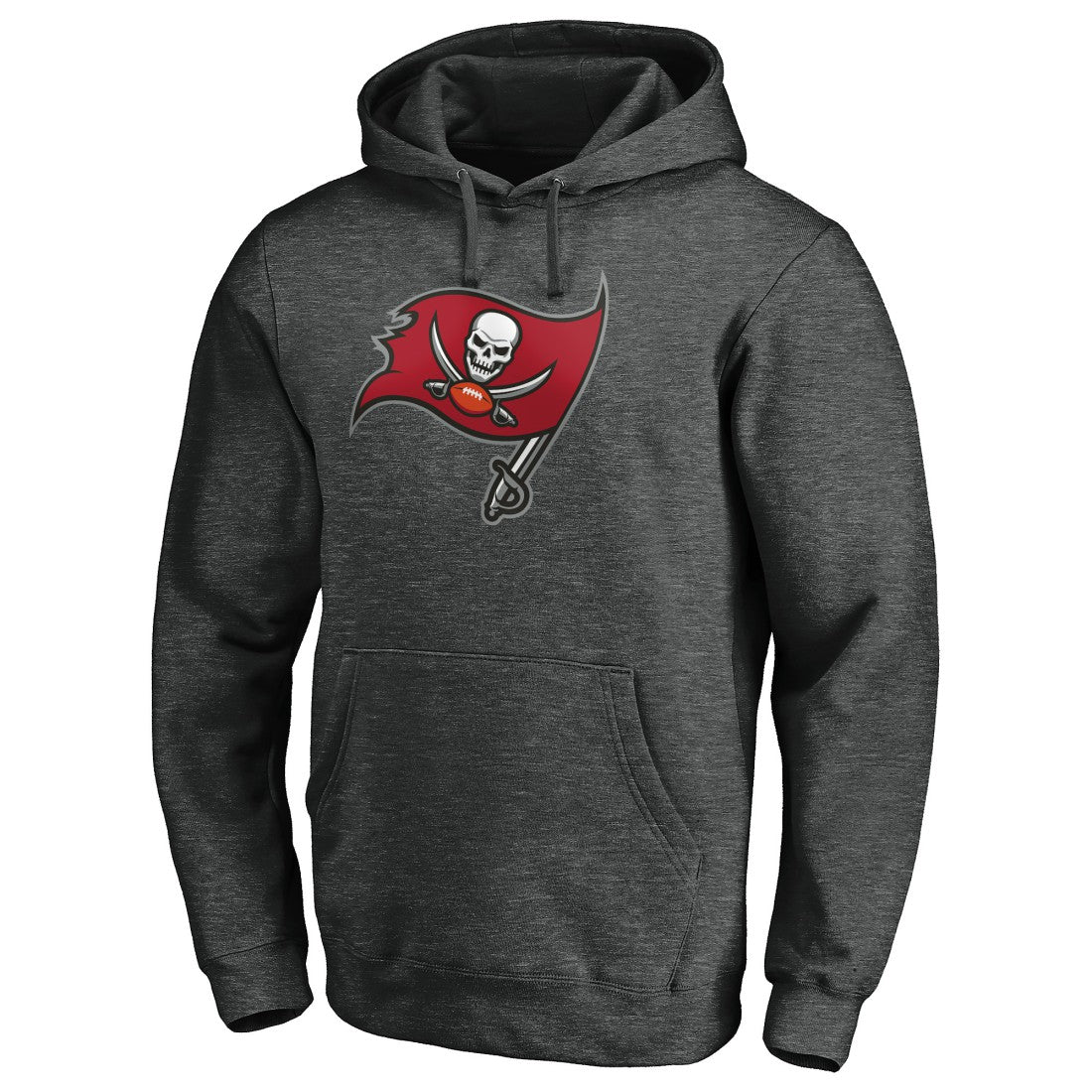 Tampa Bay Buccaneers Primary Logo Pullover Hoodie Heather Charcoal