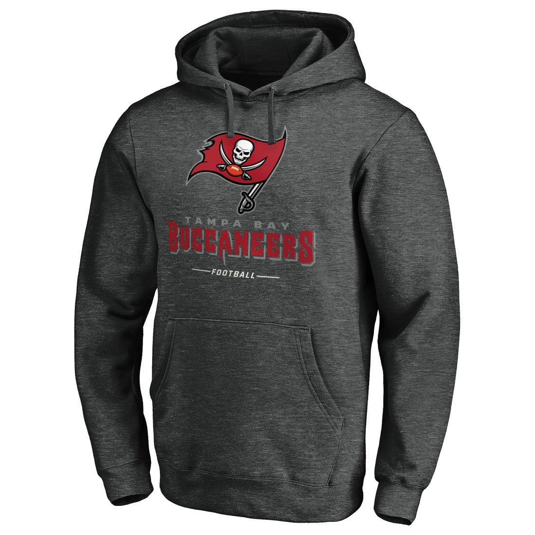 Tampa Bay Buccaneers Team Lockup Pullover Hoodie Heather Charcoal