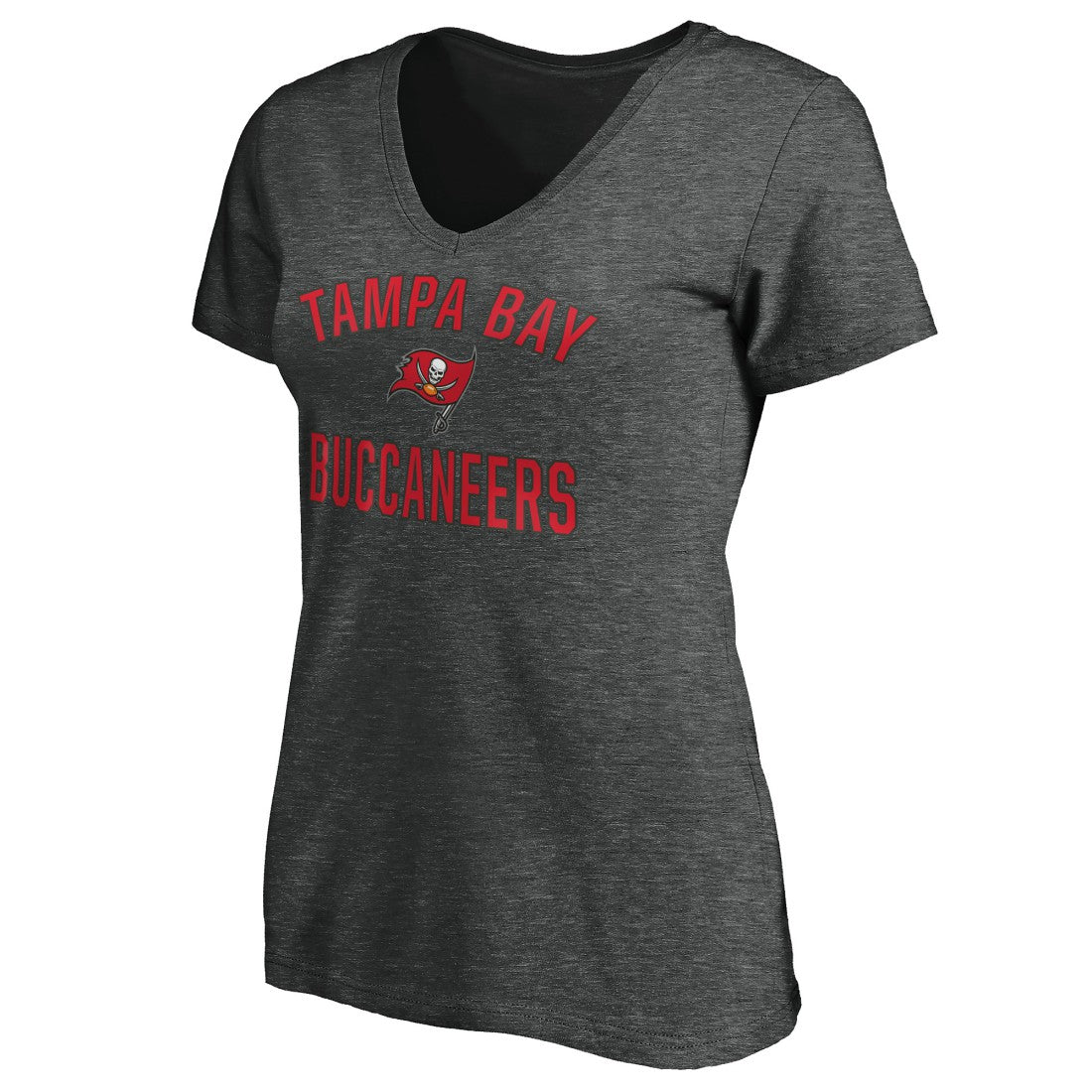Tampa Bay Buccaneers Women's Victory Arch V-Neck T-Shirt Heathered Gray