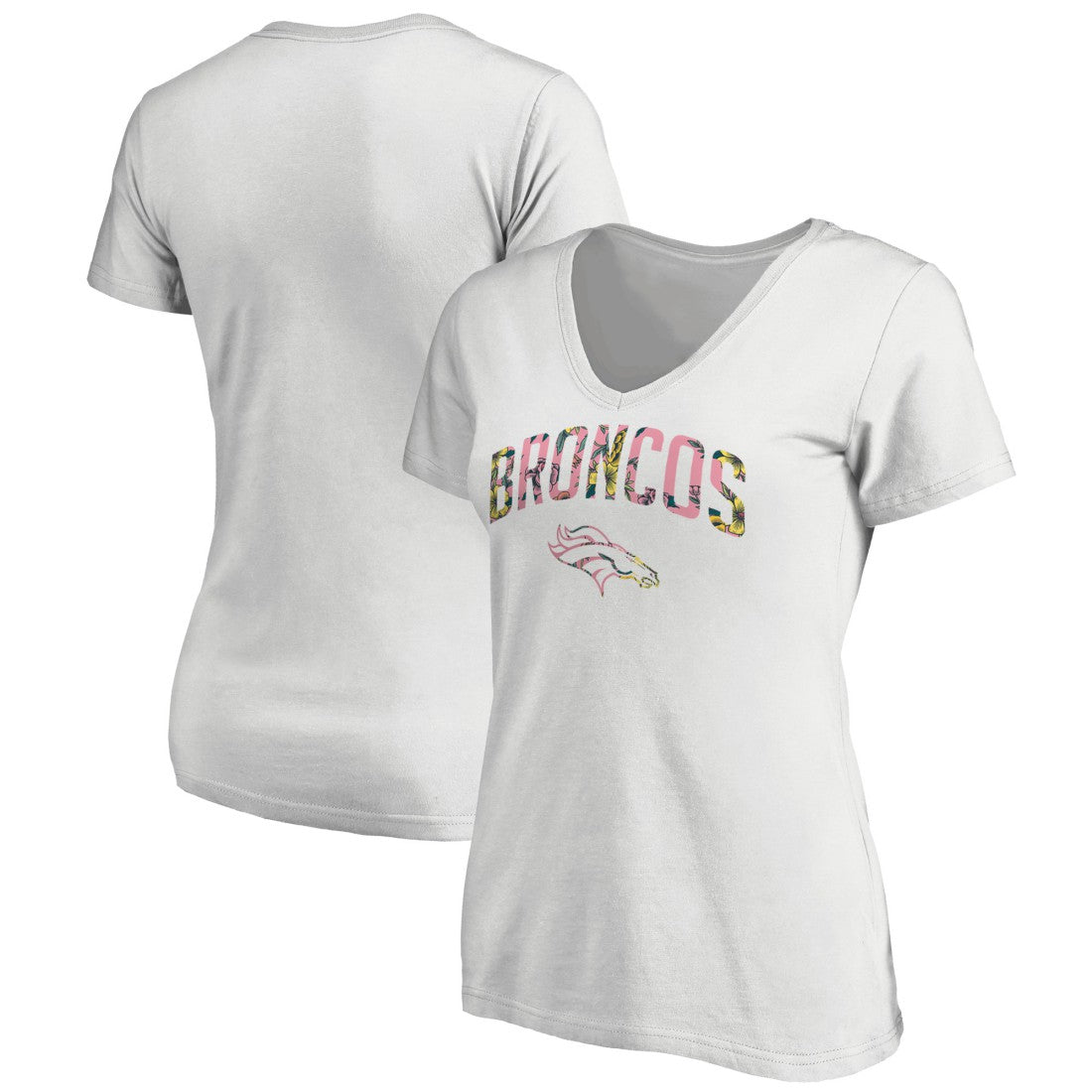 Denver Broncos Women's Floral Arch T-Shirt White
