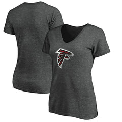 Atlanta Falcons Women's Primary Logo V-Neck T-Shirt Heather Gray