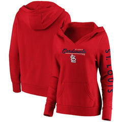 St. Louis Cardinals Fanatics Women's Core High Class Crossover Pullover Hoodie - Red Hoodies