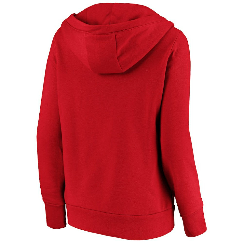 Washington Nationals Fanatics Women's Core High Class Crossover Pullover Hoodie - Red Hoodies