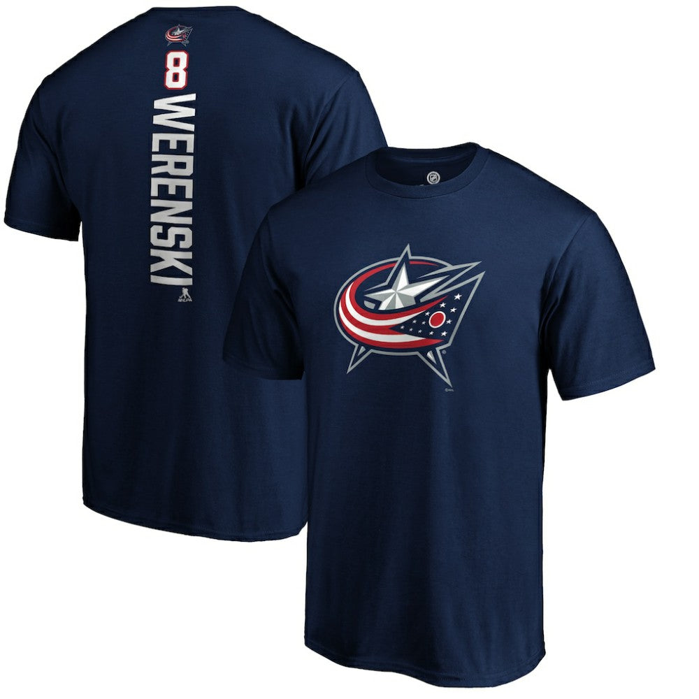 NHL Zach Werenski Columbus Blue Jackets Playmaker T-Shirt - Navy