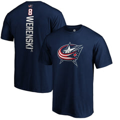 NHL Zach Werenski Columbus Blue Jackets Playmaker T-Shirt - Navy