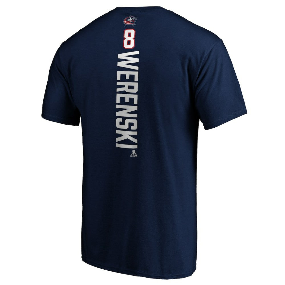 NHL Zach Werenski Columbus Blue Jackets Playmaker T-Shirt - Navy