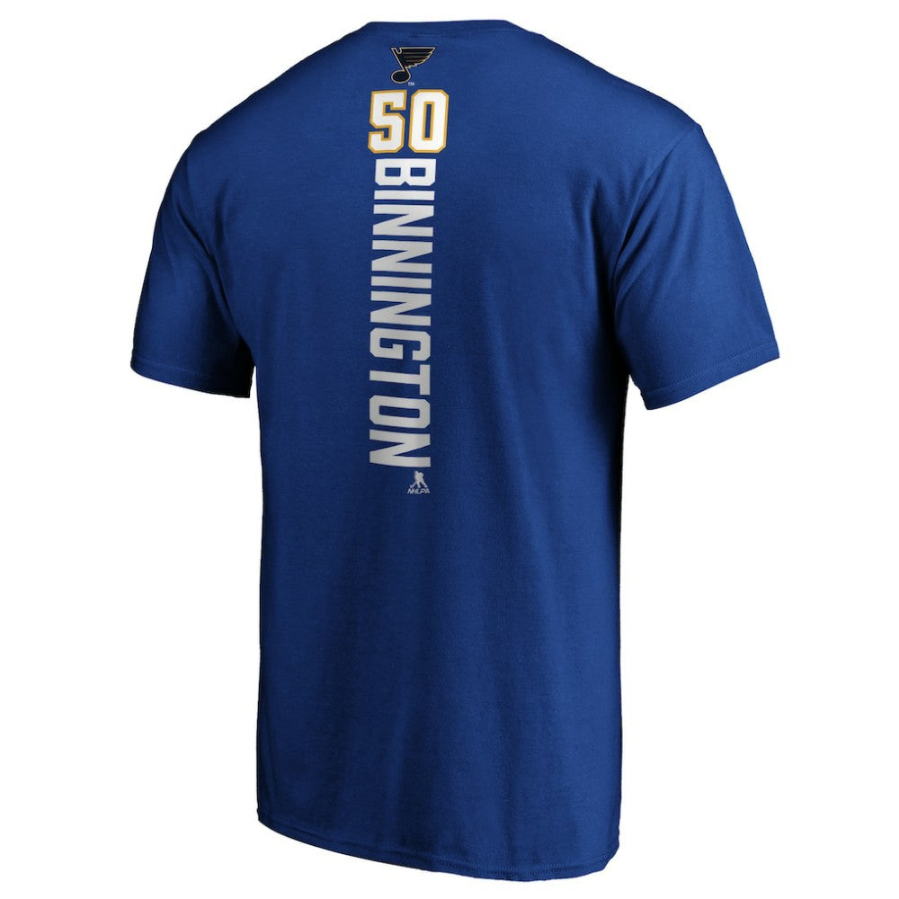 NHL Jordan Binnington St. Louis Blues Playmaker T-Shirt - Royal