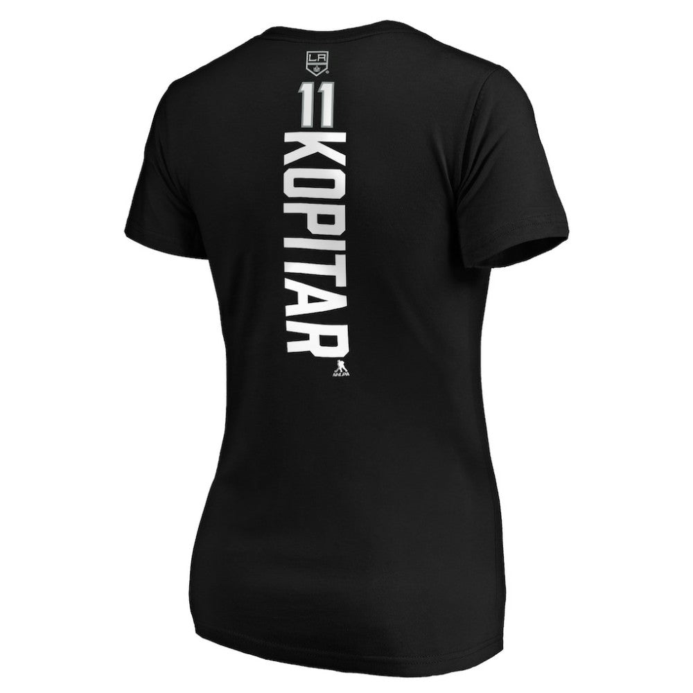 NHL Anze Kopitar Los Angeles Kings Women's Playmaker V-Neck T-Shirt - Black