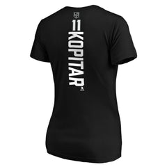 NHL Anze Kopitar Los Angeles Kings Women's Playmaker V-Neck T-Shirt - Black