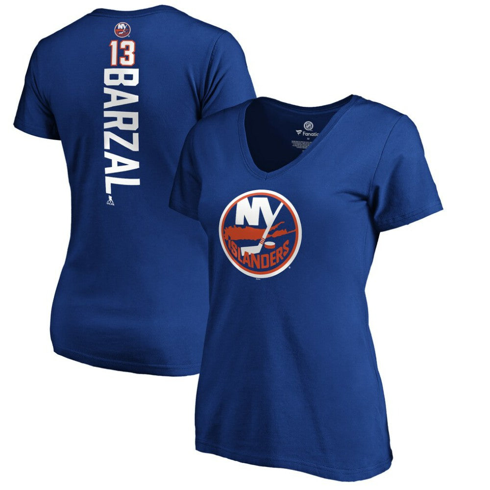 NHL Mathew Barzal New York Islanders Women's Playmaker V-Neck T-Shirt - Royal