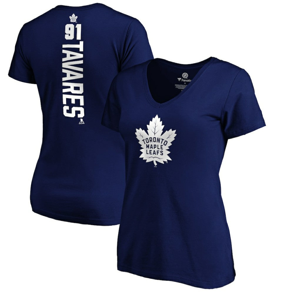 NHL John Tavares Toronto Maple Leafs Women's Playmaker V-Neck T-Shirt - Royal