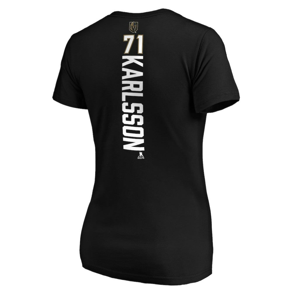 NHL William Karlsson Vegas Golden Knights Women's Playmaker V-Neck T-Shirt - Black