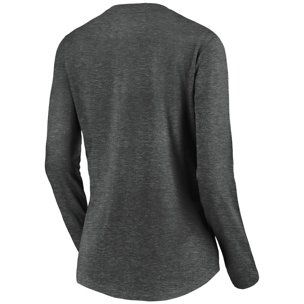 Los Angeles Chargers Women's Victory Arch Long Sleeve V-Neck T-Shirt Heather Gray