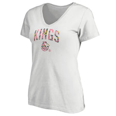 Sacramento Kings Women's Floral Arch V-Neck T-Shirt White