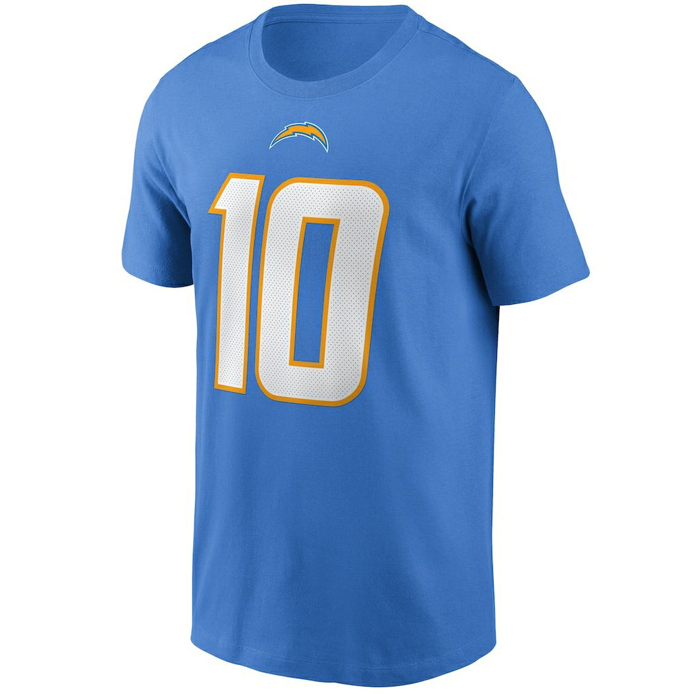 Justin Herbert Los Angeles Chargers Name & Number T-Shirt Powder Blue