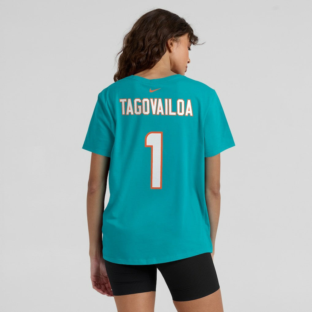 Tua Tagovailoa Miami Dolphins Women's Name & Number T-Shirt Aqua
