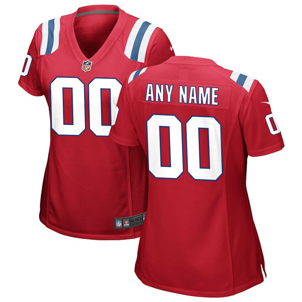 NFL New England Patriots Women's Alternate Custom Jersey - Red