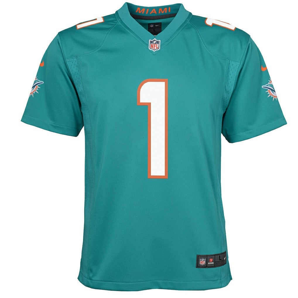 Tua Tagovailoa Miami Dolphins Youth Game Jersey Aqua