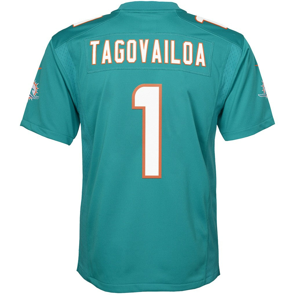 Tua Tagovailoa Miami Dolphins Youth Game Jersey Aqua