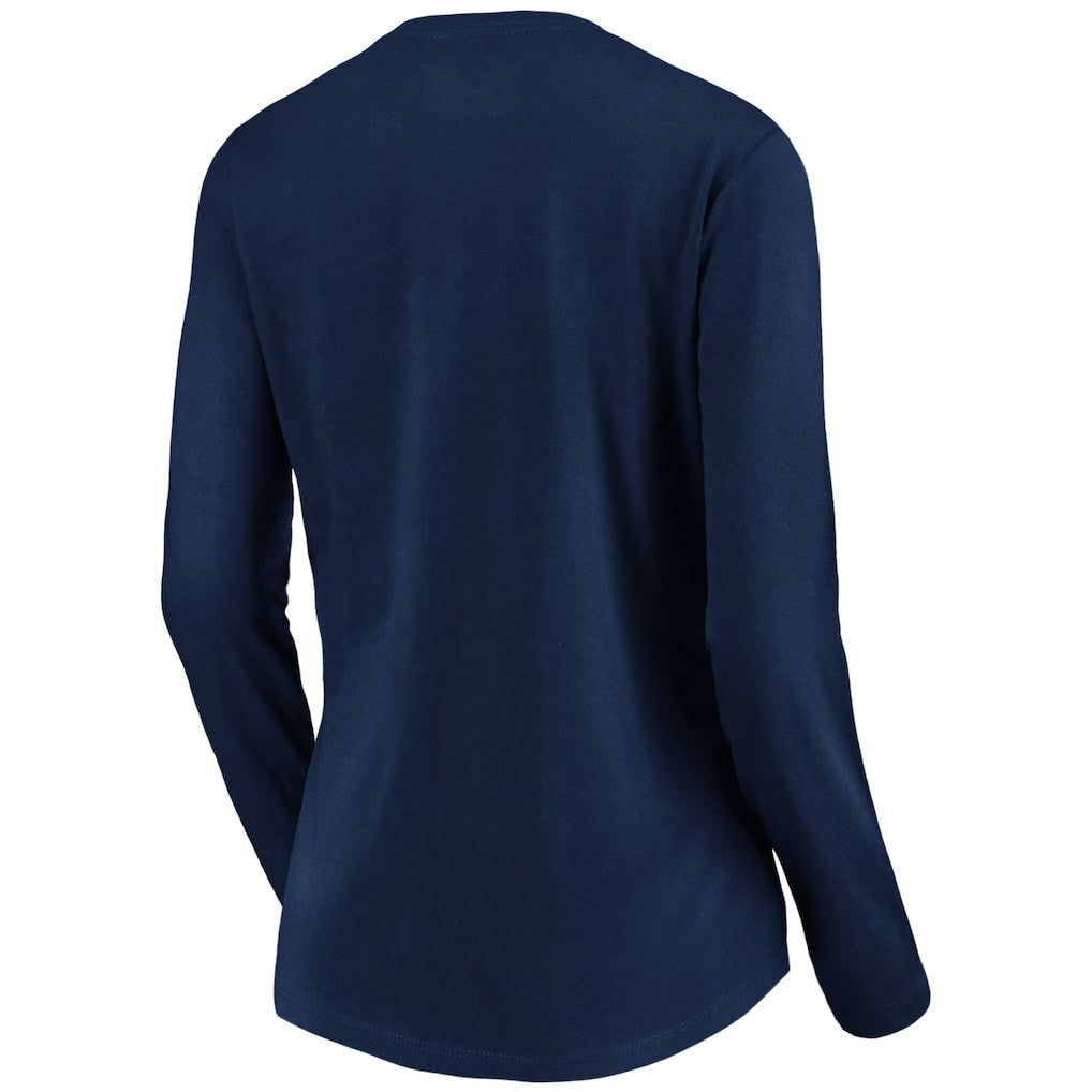 Baltimore Ravens Women's Banner Wave V-Neck Long Sleeve T-Shirt Navy