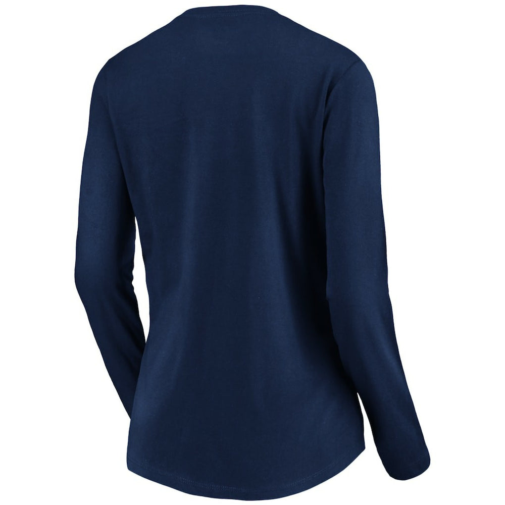 San Francisco 49ers Women's Banner Wave V-Neck Long Sleeve T-Shirt Navy
