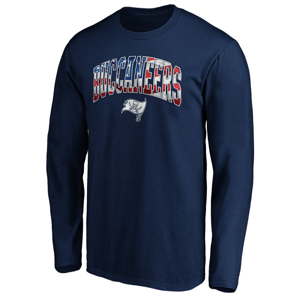 Tampa Bay Buccaneers Banner Wave Long Sleeve T-Shirt Navy