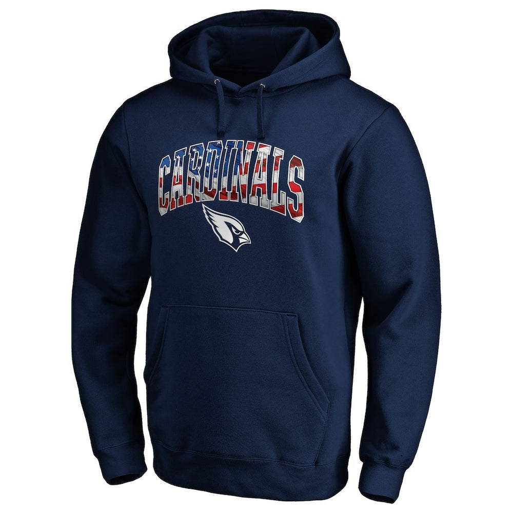 Arizona Cardinals Banner Wave Fitted Pullover Hoodie Navy