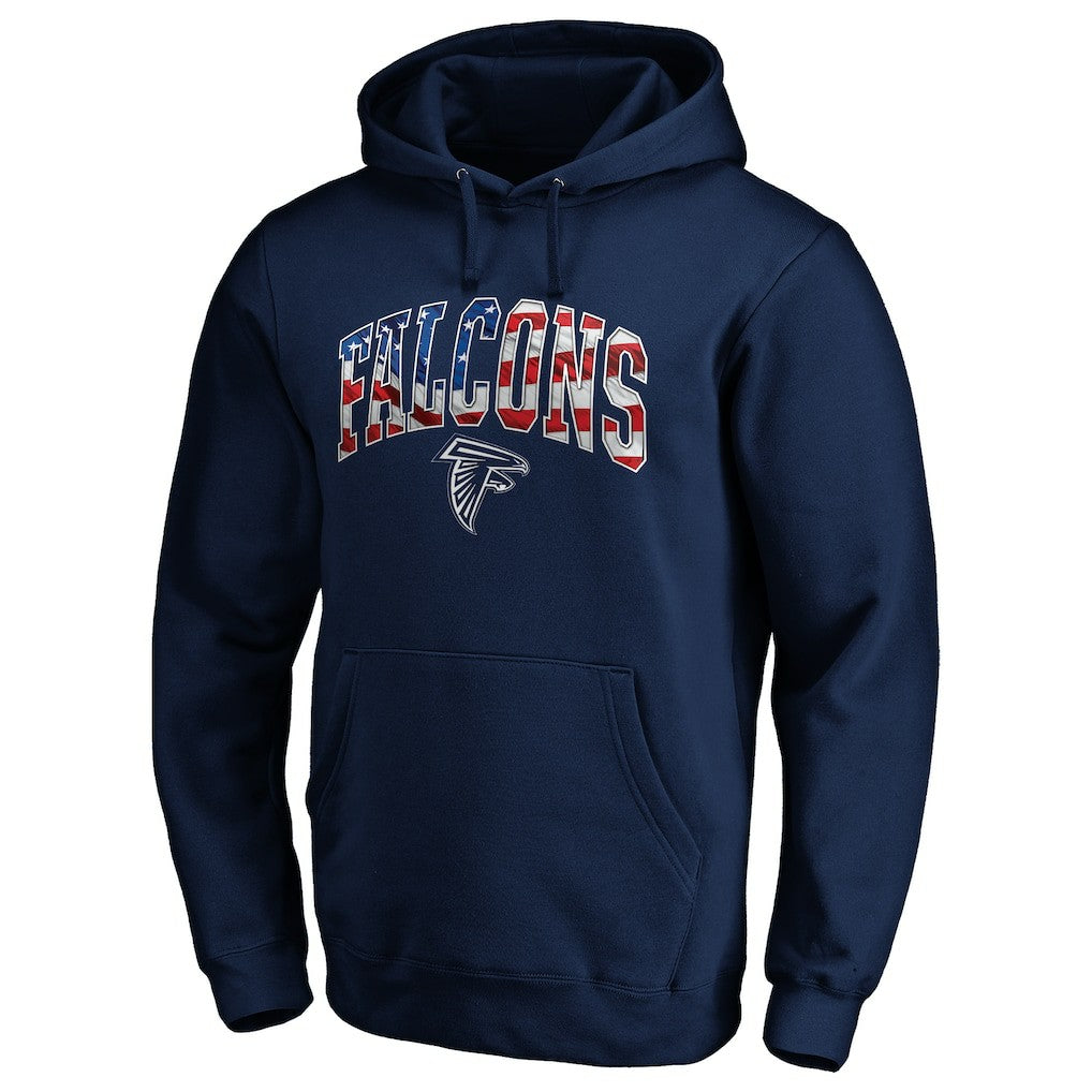 Atlanta Falcons Banner Wave Fitted Pullover Hoodie Navy