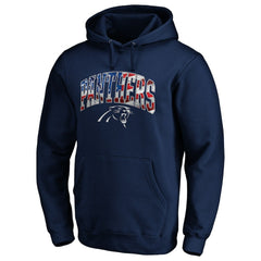 Carolina Panthers Banner Wave Fitted Pullover Hoodie Navy