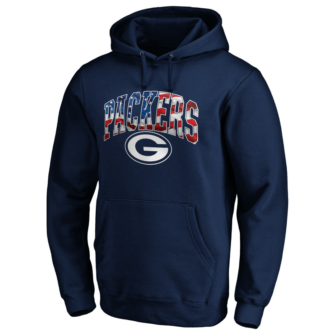 Green Bay Packers Banner Wave Fitted Pullover Hoodie Navy