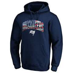 Tampa Bay Buccaneers Banner Wave Fitted Pullover Hoodie Navy