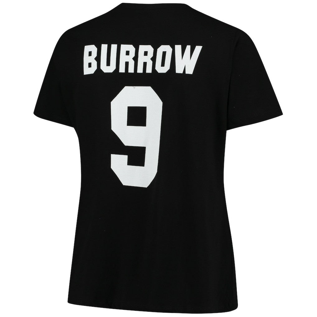 Joe Burrow Cincinnati Bengals Women's Plus Size Name & Number V-Neck T-Shirt Black