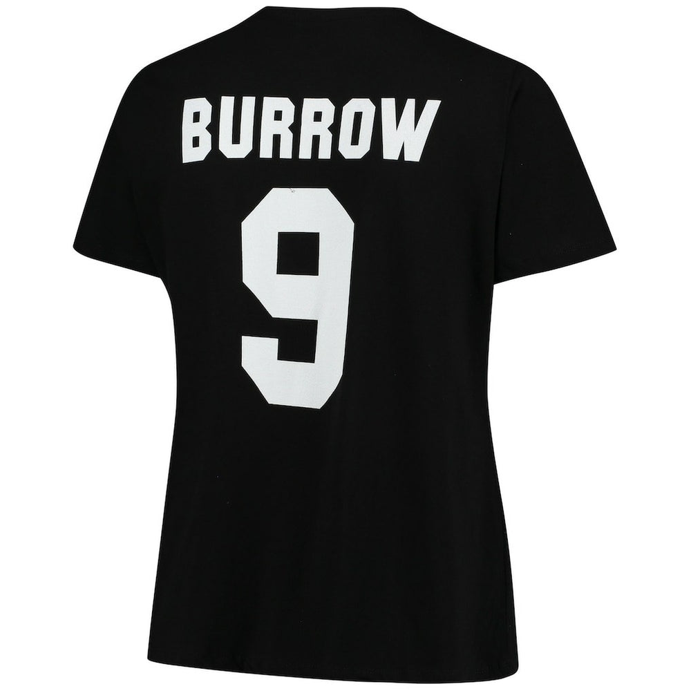 Joe Burrow Cincinnati Bengals Women's Plus Size Name & Number V-Neck T-Shirt Black