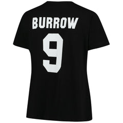 Joe Burrow Cincinnati Bengals Women's Plus Size Name & Number V-Neck T-Shirt Black