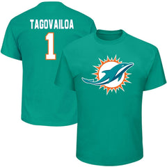 Tua Tagovailoa Miami Dolphins Big & Tall Player Name & Number T-Shirt Aqua