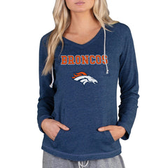 Denver Broncos Concepts Sport Women's Mainstream Tri-Blend Raglan Hoodie V-Neck Top Navy