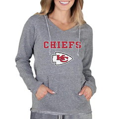 Kansas City Chiefs Concepts Sport Women's Mainstream Tri-Blend Raglan Hoodie V-Neck Top Gray