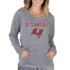 Tampa Bay Buccaneers Concepts Sport Women's Mainstream Tri-Blend Raglan Hoodie V-Neck Top Gray