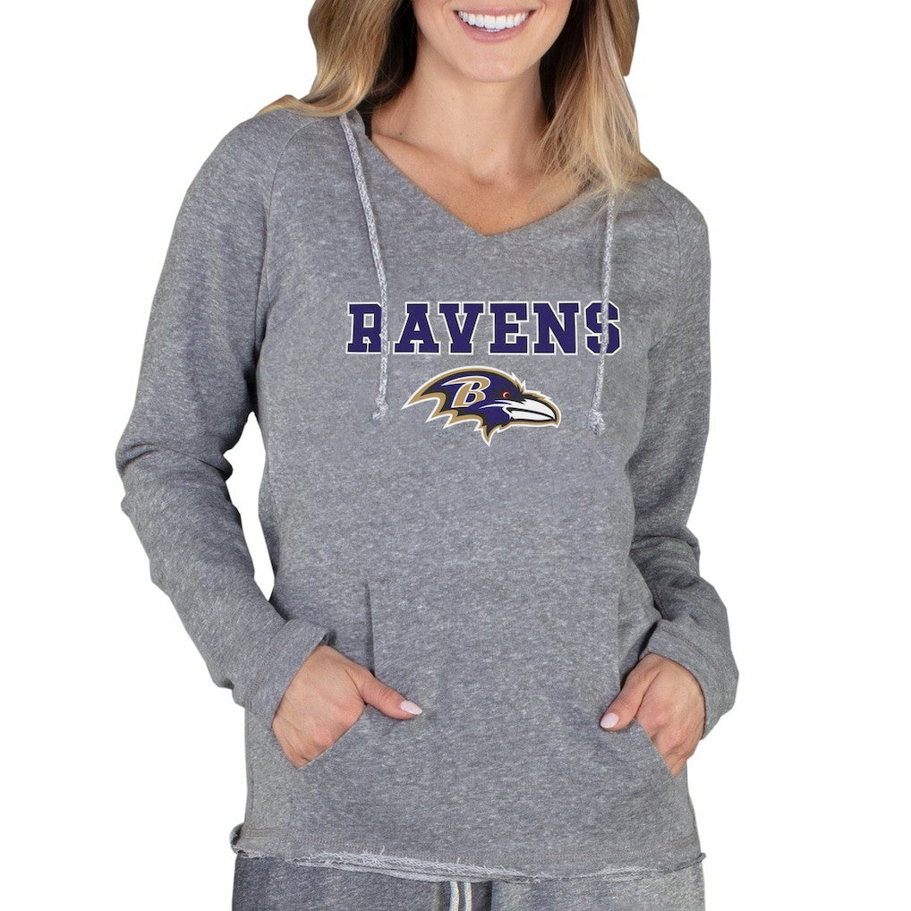 Baltimore Ravens Concepts Sport Women's Mainstream Tri-Blend Raglan Hoodie V-Neck Top Gray